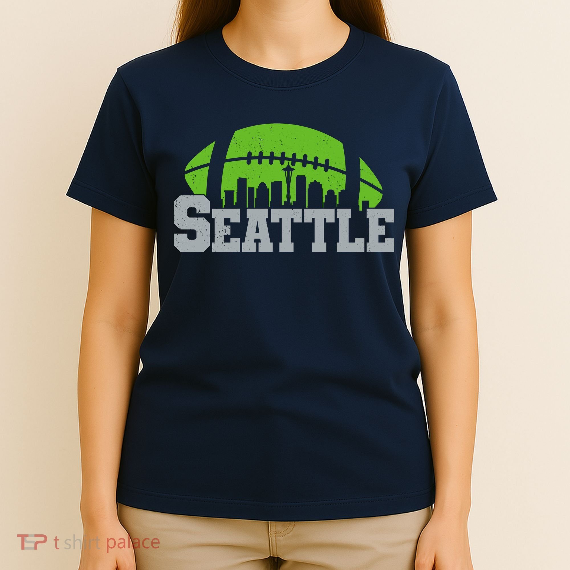Seahawks Football Seattle Skyline T-Shirt