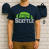 Seahawks Football Seattle Skyline T-Shirt thumb 6