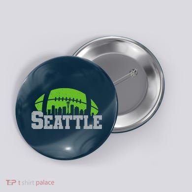 Seahawks Football Seattle Skyline Button