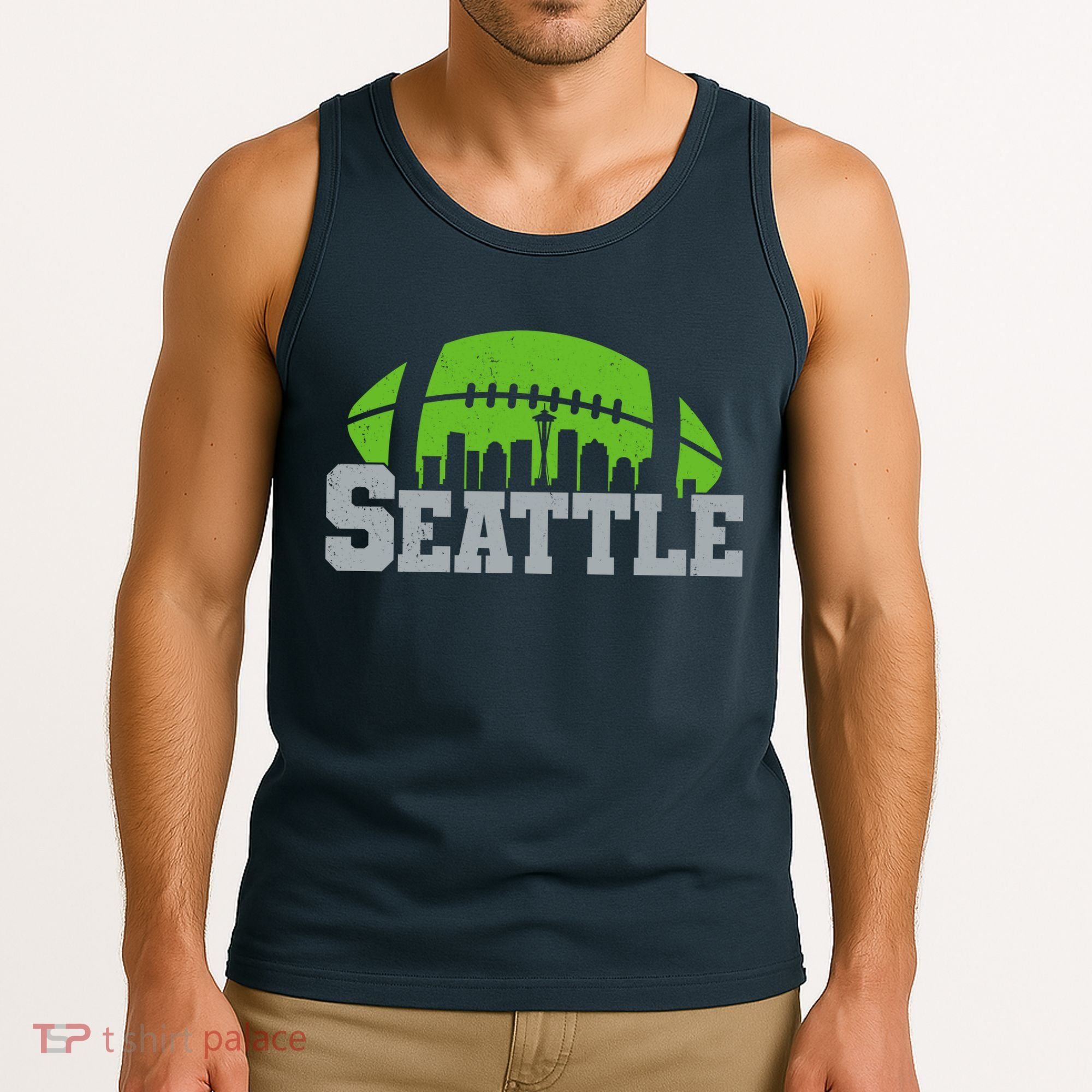 Seahawks Football Seattle Skyline Tank Top