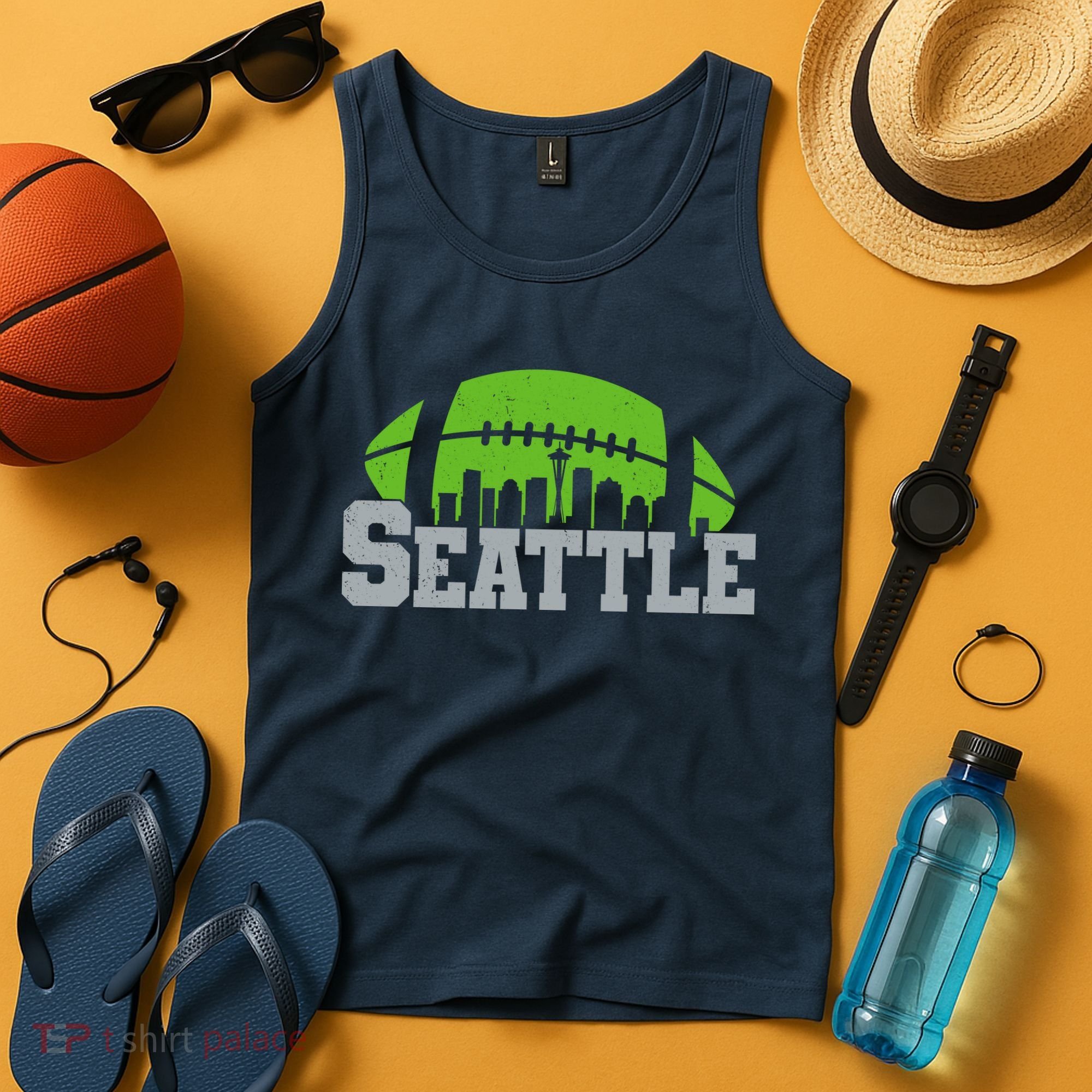 Seahawks Football Seattle Skyline Tank Top