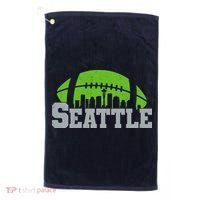 Seahawks Football Seattle Skyline Golf Towel thumb 0