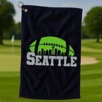 Seahawks Football Seattle Skyline Golf Towel thumb 1