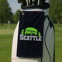 Seahawks Football Seattle Skyline Golf Towel thumb 2