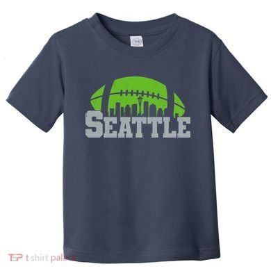 Seahawks Football Seattle Skyline Toddler T-Shirt
