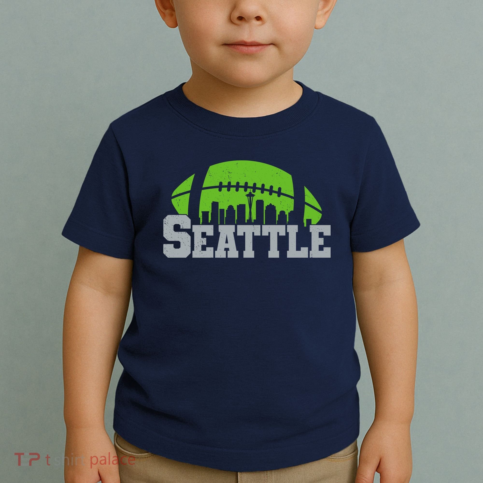 Seahawks Football Seattle Skyline Toddler T-Shirt