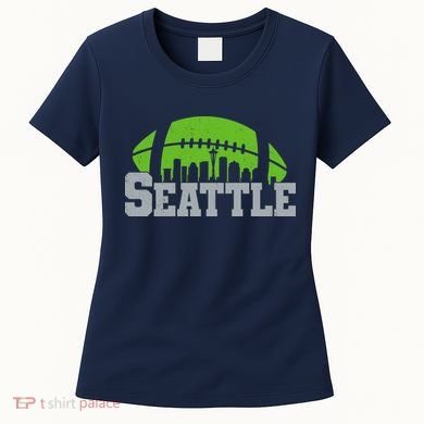 Seahawks Football Seattle Skyline Women's T-Shirt