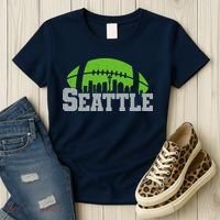 Seahawks Football Seattle Skyline Women's T-Shirt thumb 3