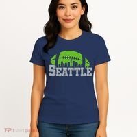 Seahawks Football Seattle Skyline Women's T-Shirt thumb 4