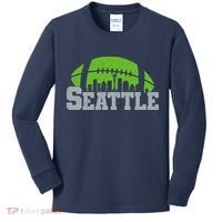 Seahawks Football Seattle Skyline Kids Long Sleeve Shirt thumb 0