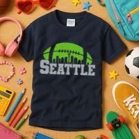 Seahawks Football Seattle Skyline Kids T-Shirt thumb 3