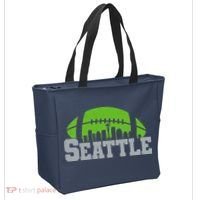 Seahawks Football Seattle Skyline Tote Bag thumb 2