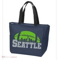 Seahawks Football Seattle Skyline Tote Bag thumb 3