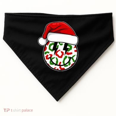 Smile Face Santa Christmas Retro USA-Made Doggie Bandana