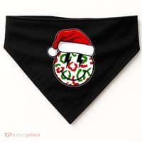 Smile Face Santa Christmas Retro USA-Made Doggie Bandana thumb 0