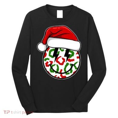 Smile Face Santa Christmas Retro Long Sleeve Shirt