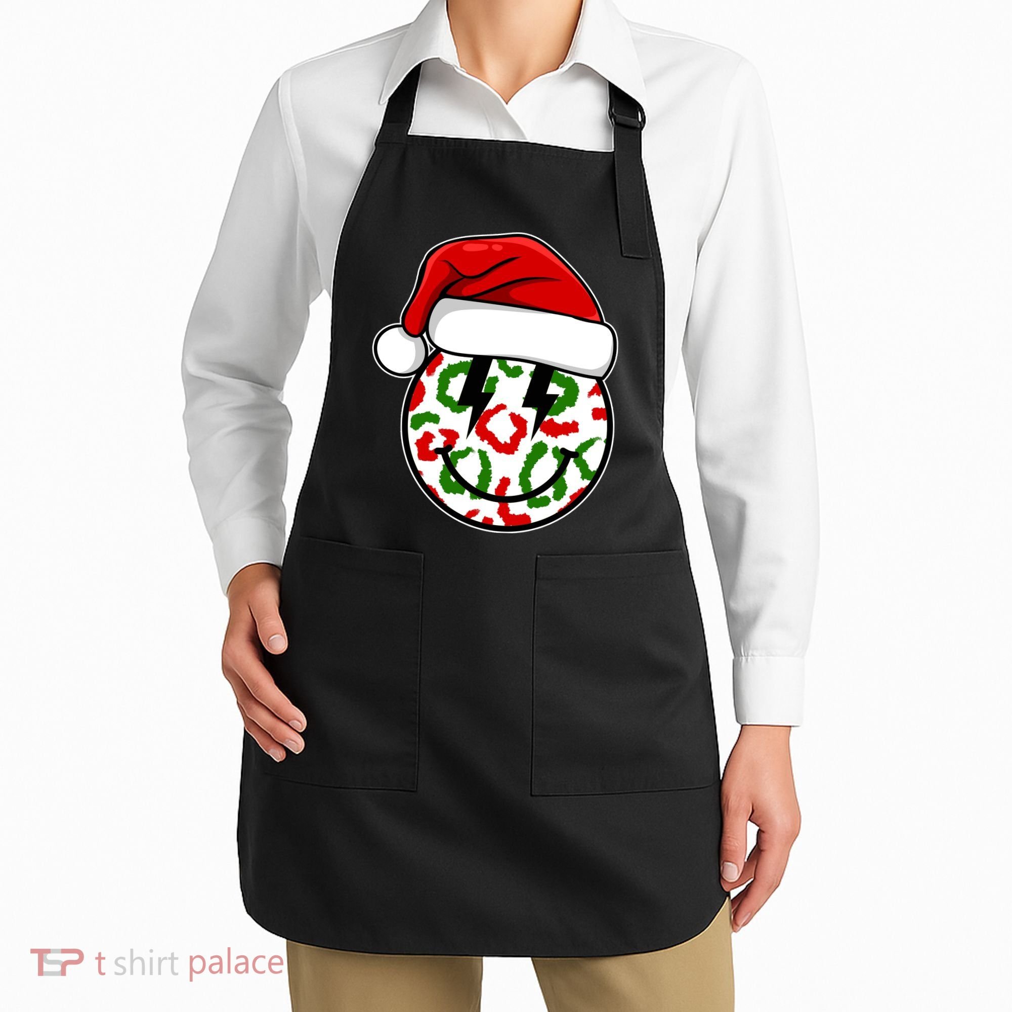 Smile Face Santa Christmas Retro Apron
