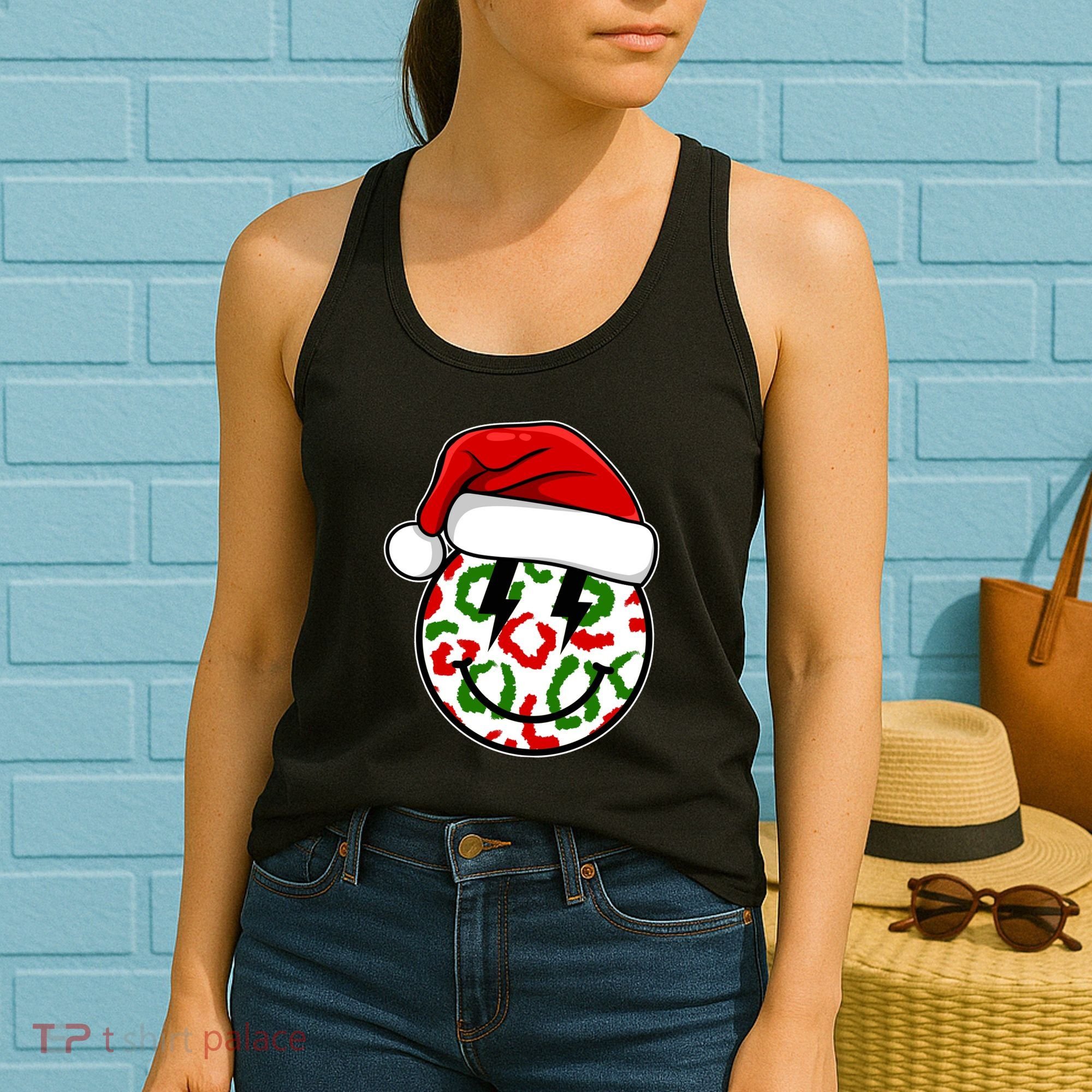 Smile Face Santa Christmas Retro Women's Tank Top