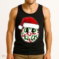 Smile Face Santa Christmas Retro Tank Top thumb 3
