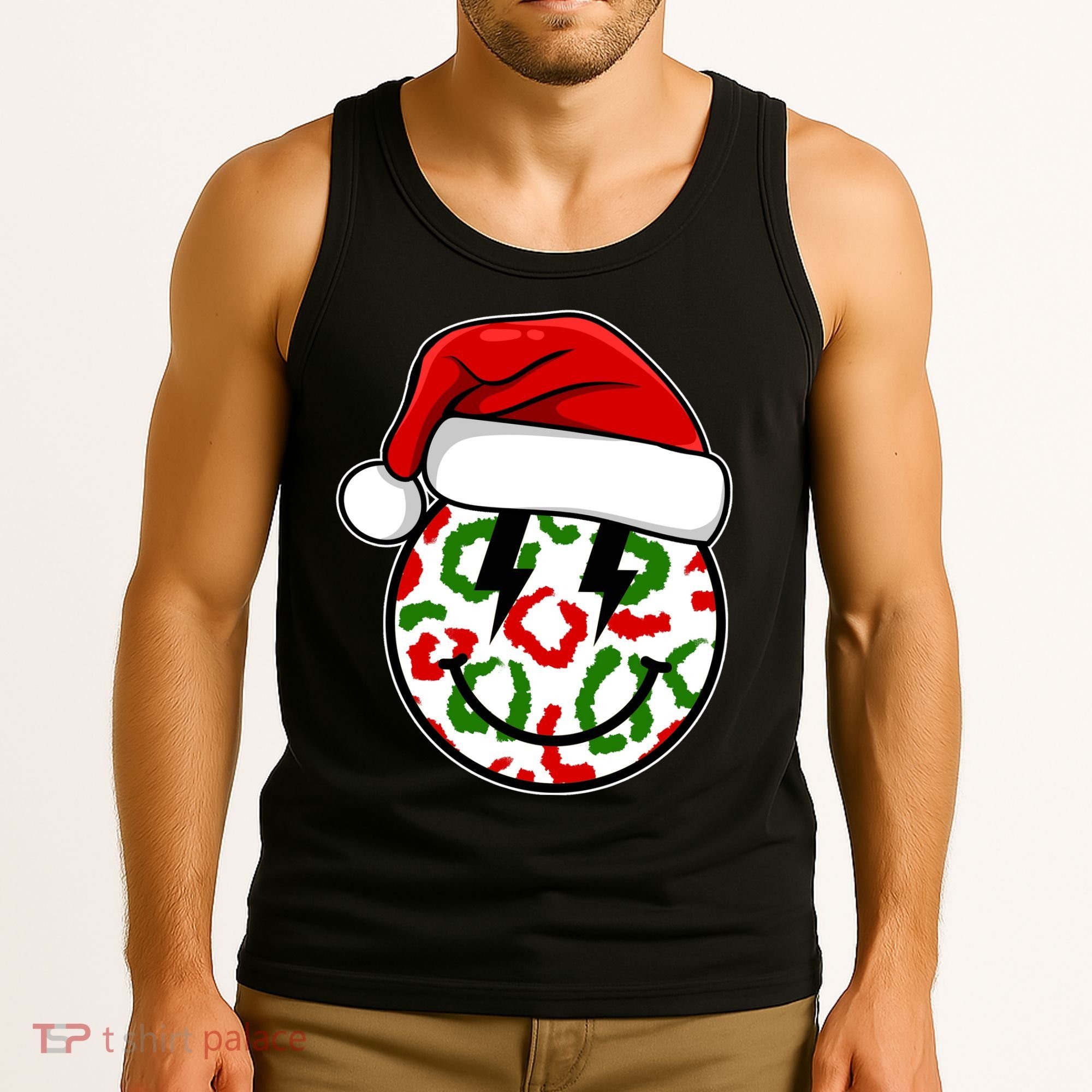 Smile Face Santa Christmas Retro Tank Top