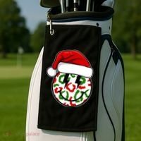 Smile Face Santa Christmas Retro Golf Towel thumb 2