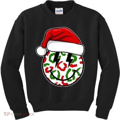 Smile Face Santa Christmas Retro Kids Sweatshirt
