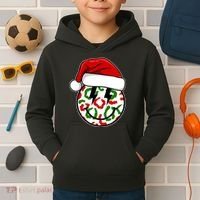 Smile Face Santa Christmas Retro Kids Hoodie thumb 2