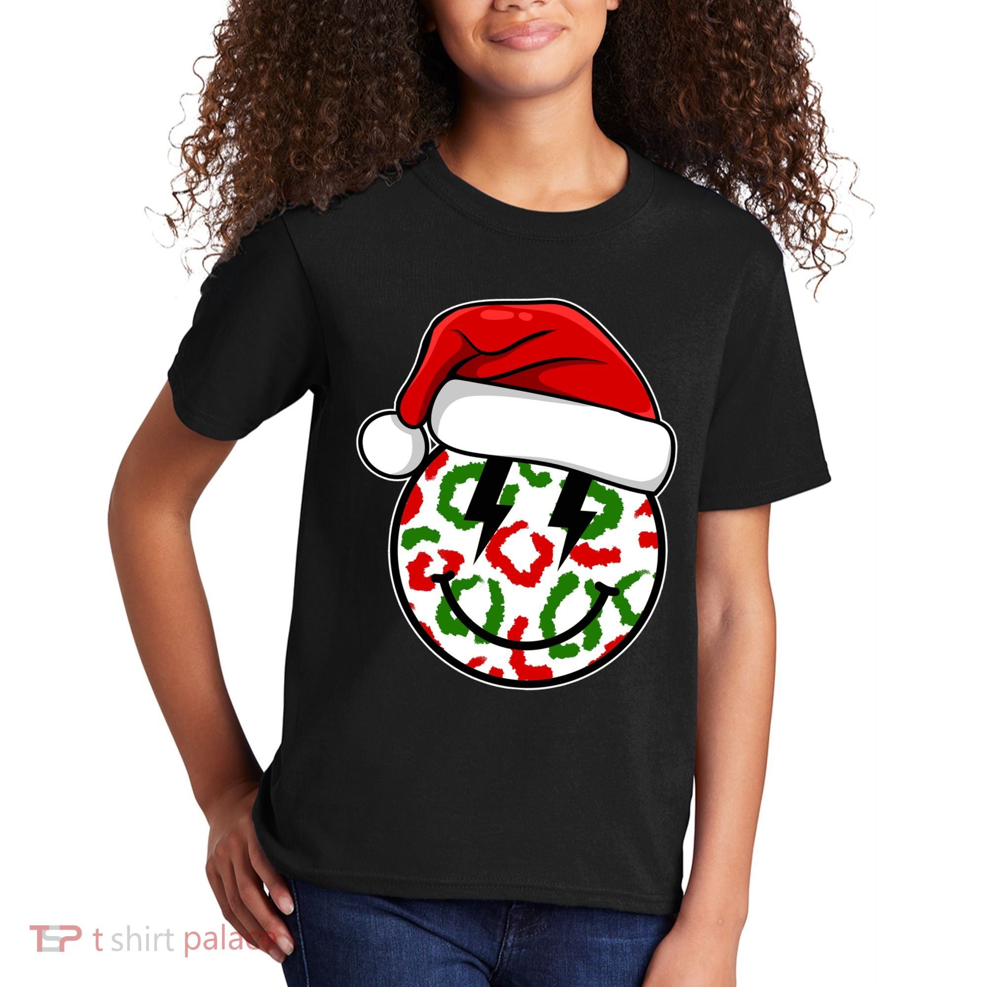 Smile Face Santa Christmas Retro Kids T-Shirt