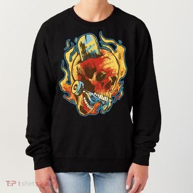 Skull Flame Skater Women's Sweatshirt