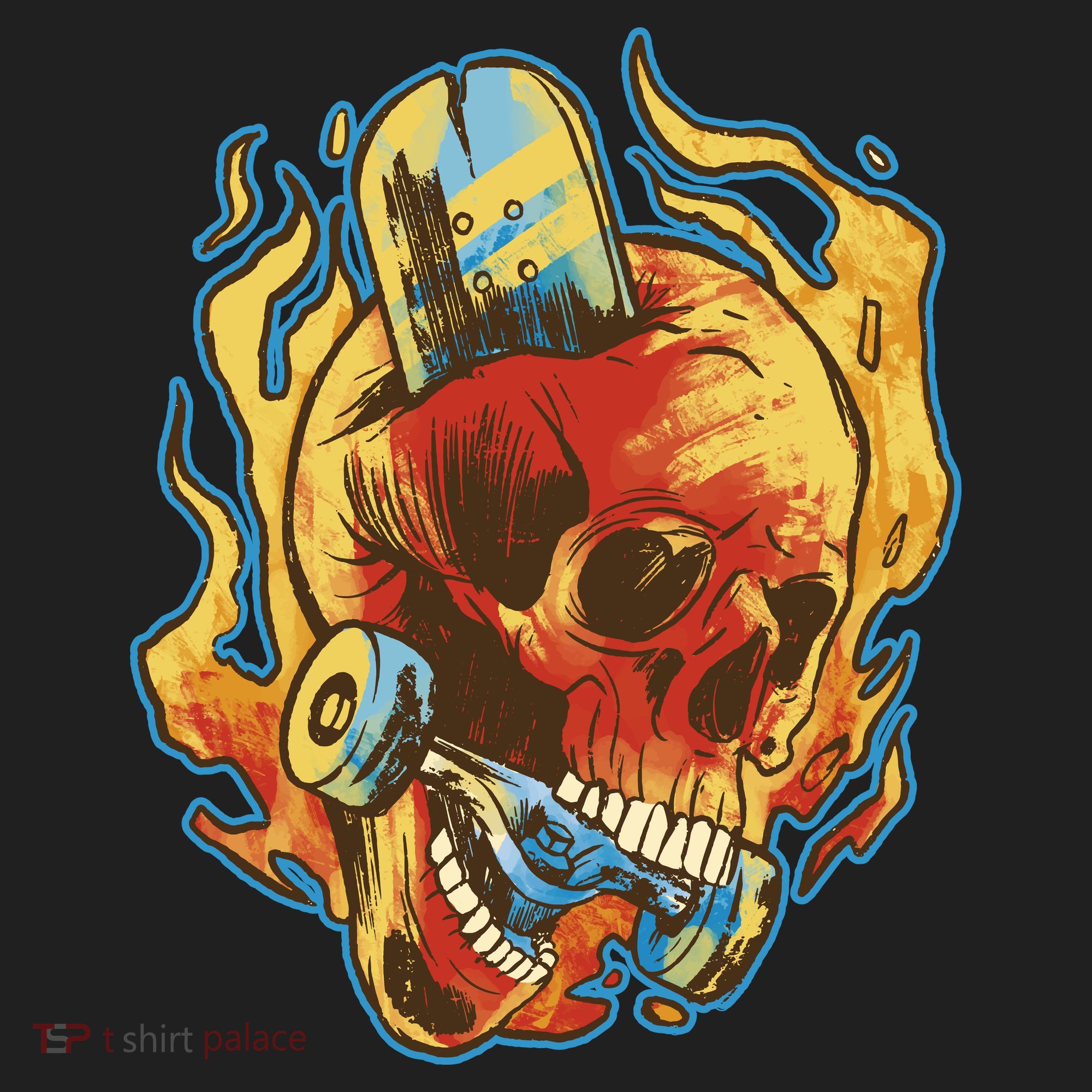 Skull Flame Skater Women's Sweatshirt