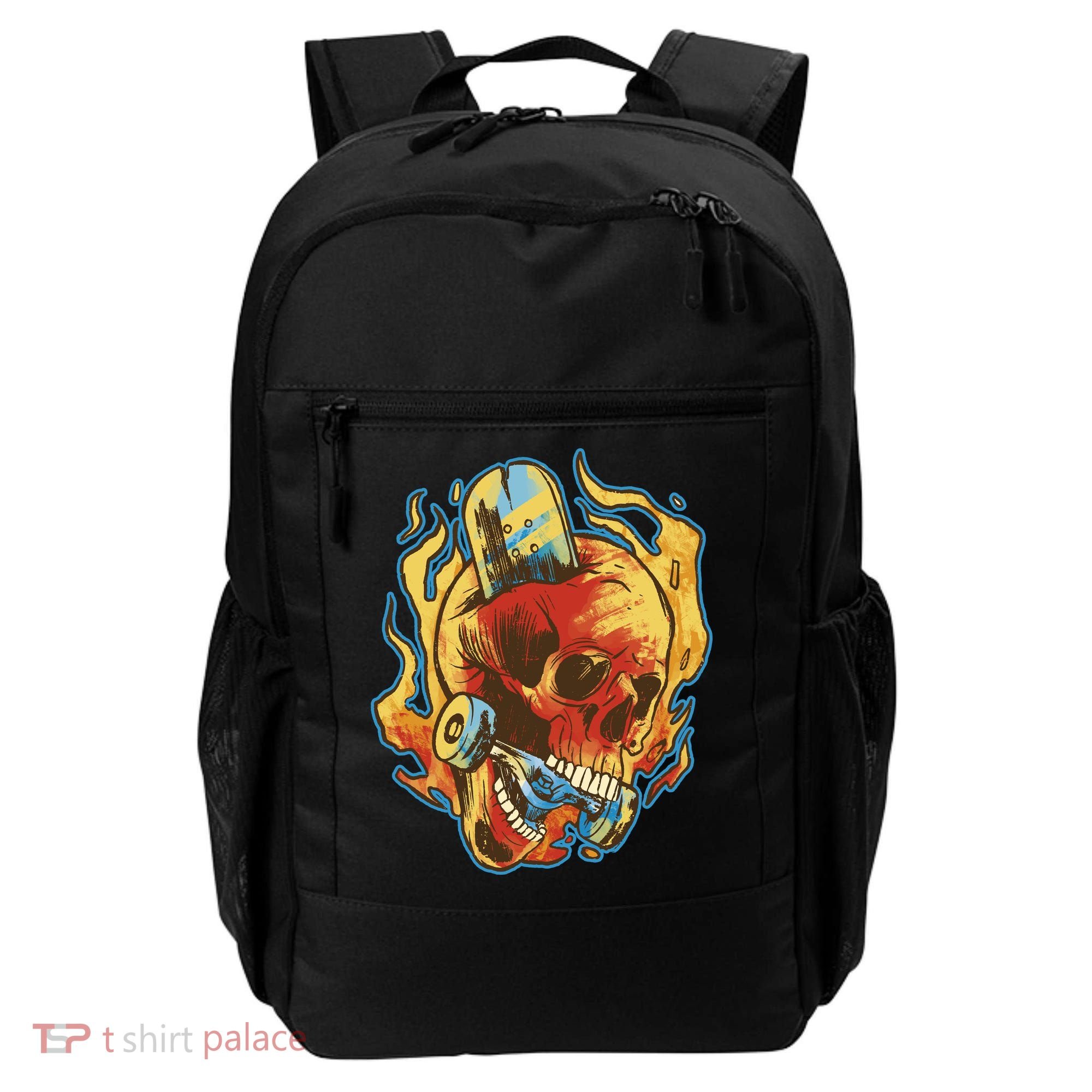 Skull Flame Skater Backpack