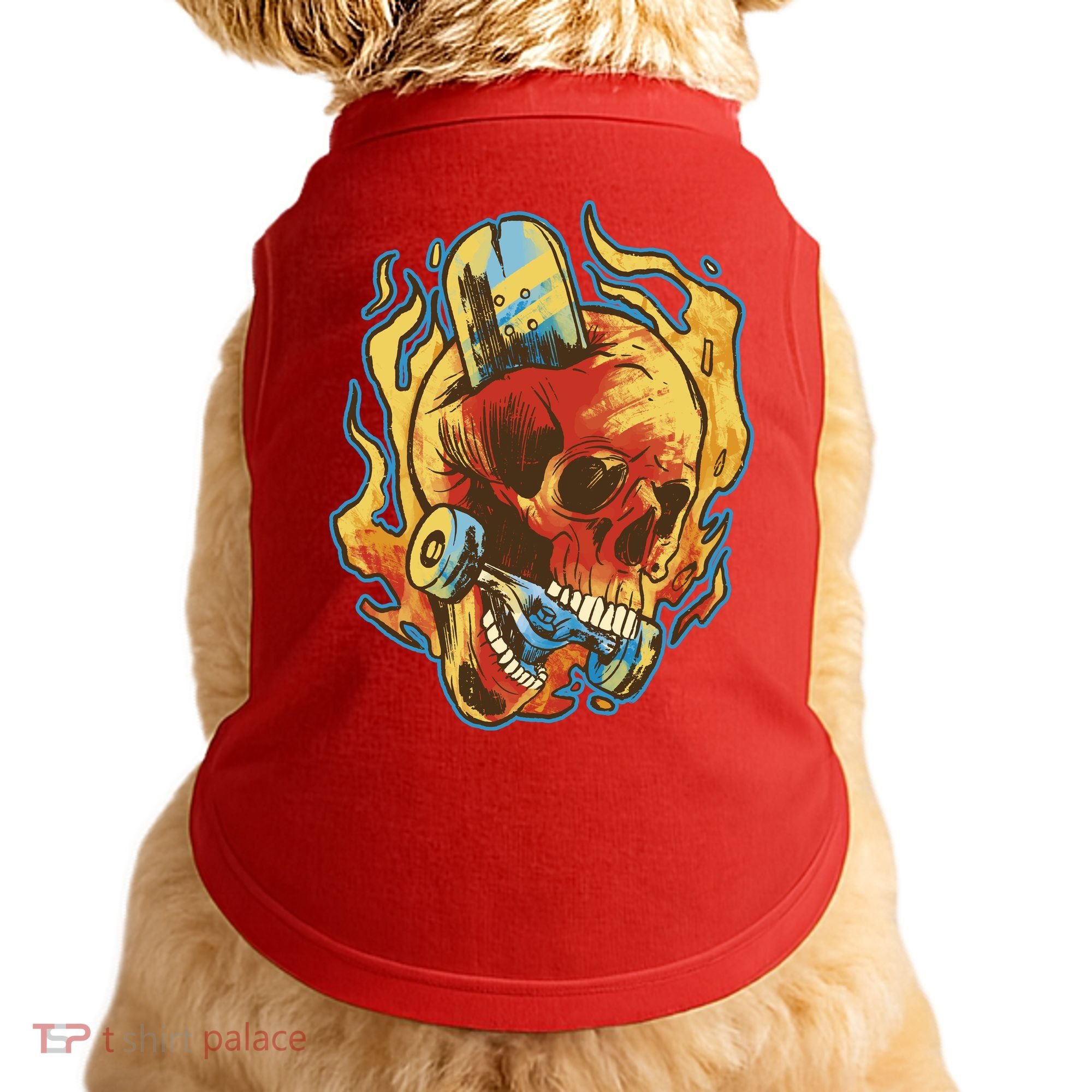 Skull Flame Skater Doggie Tank