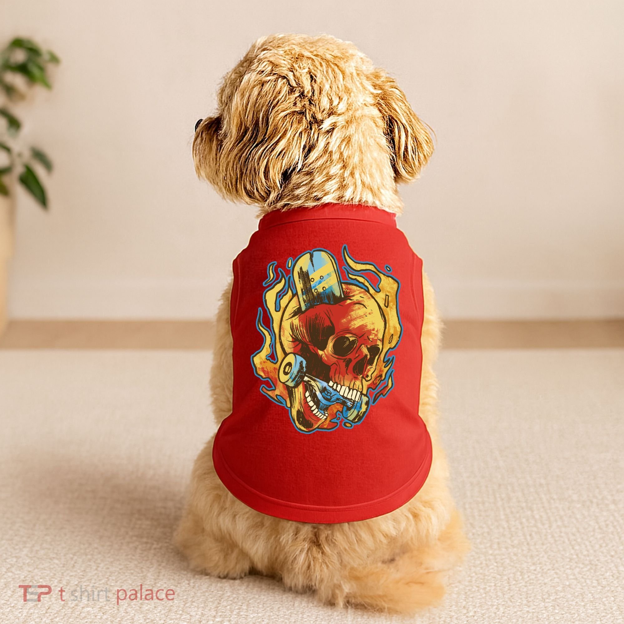 Skull Flame Skater Doggie Tank
