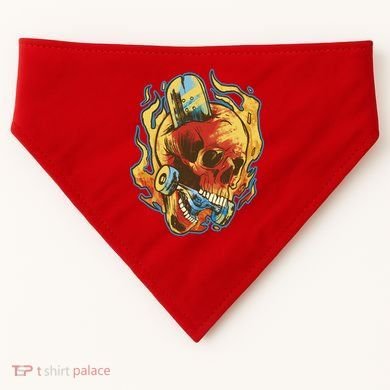 Skull Flame Skater USA-Made Doggie Bandana