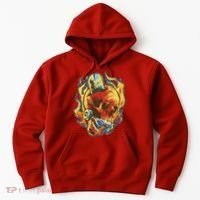 Skull Flame Skater Hoodie thumb 0