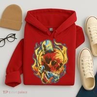 Skull Flame Skater Hoodie thumb 4