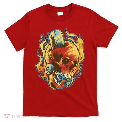 Skull Flame Skater T-Shirt