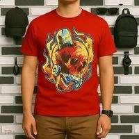 Skull Flame Skater T-Shirt thumb 6