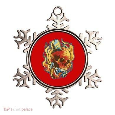 Skull Flame Skater Ornament