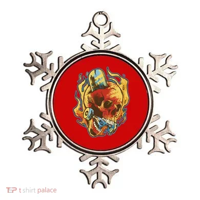 Skull Flame Skater Ornament