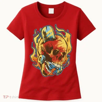 Skull Flame Skater Women's T-Shirt