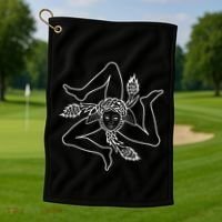 Sicilia Flag Sicily Palermo Italy Golf Towel thumb 1
