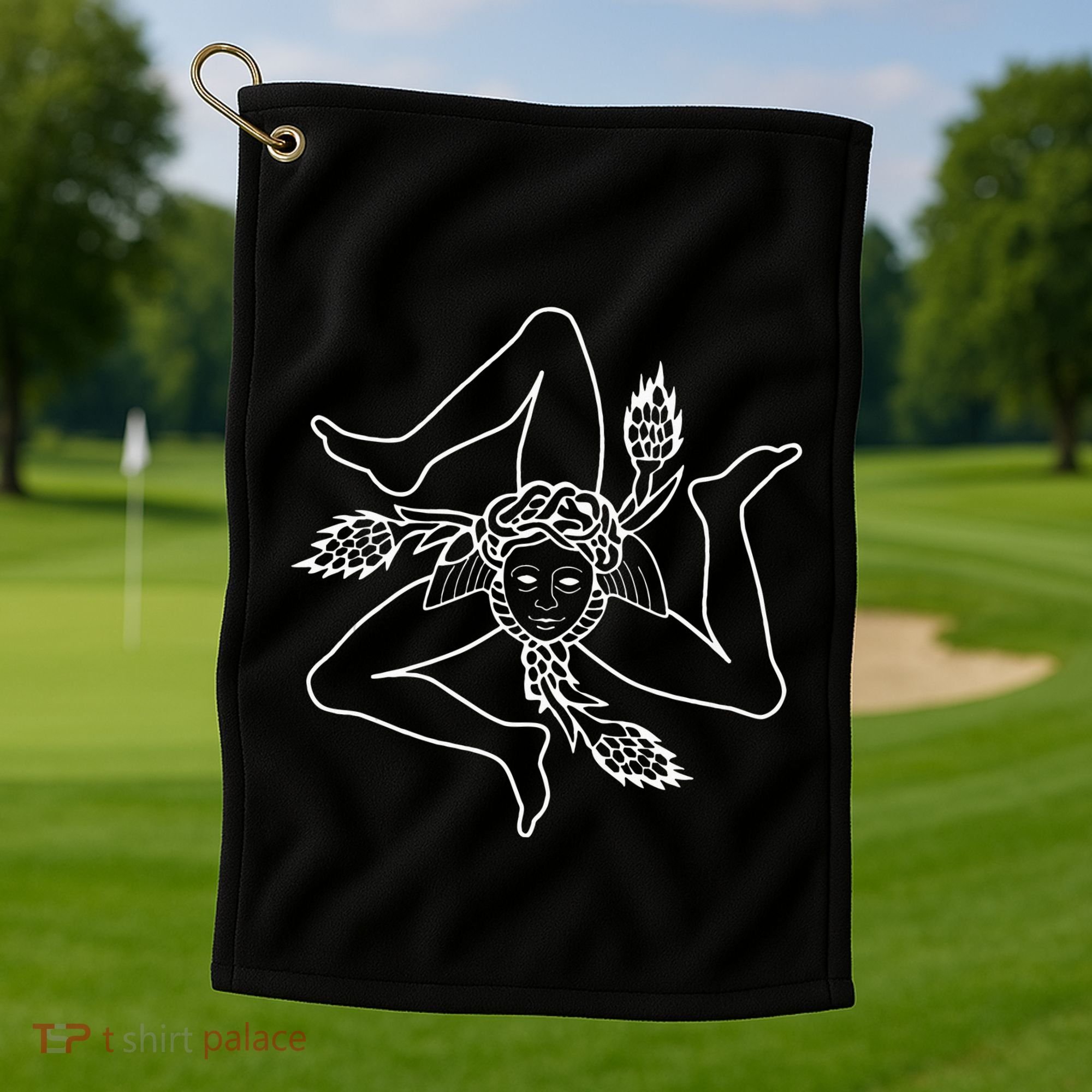 Sicilia Flag Sicily Palermo Italy Golf Towel