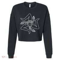 Sicilia Flag Sicily Palermo Italy Cropped Pullover Crew thumb 0