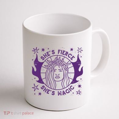 She's Fierce She's Magic Coffee Mug back