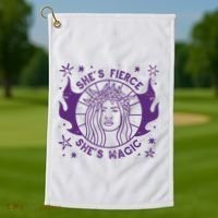 She's Fierce She's Magic Golf Towel thumb 1