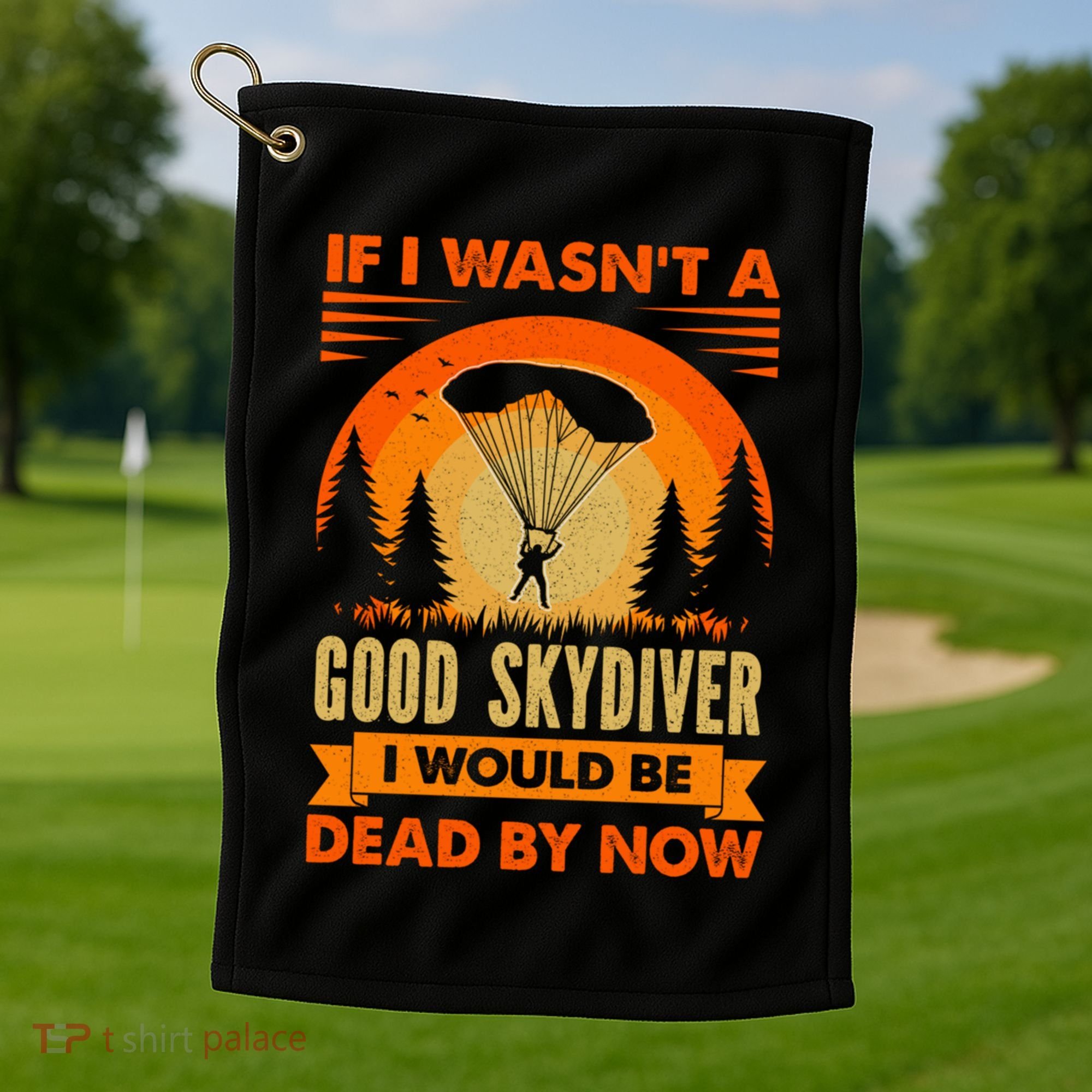 Skydiver Funny Skydiving Gift Golf Towel