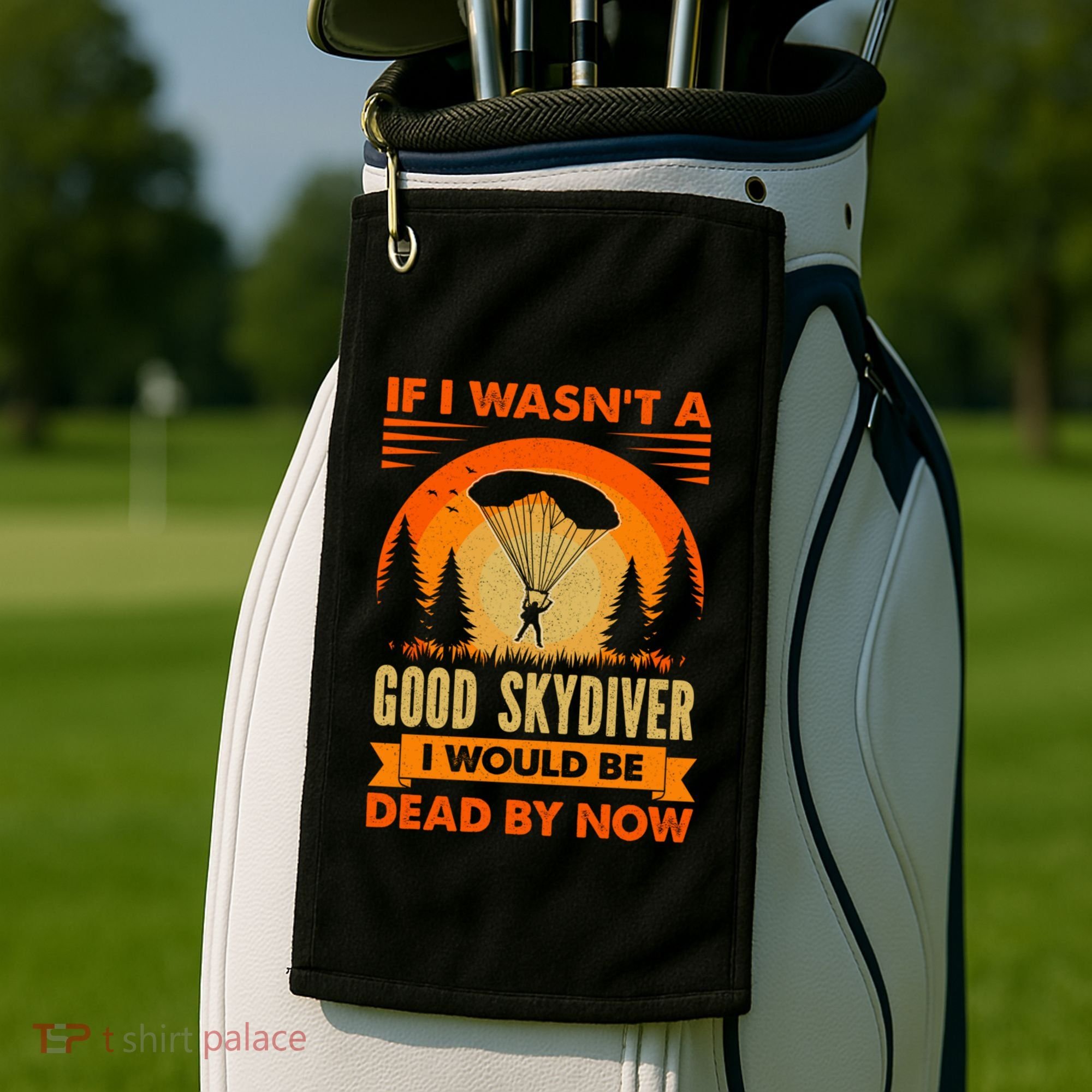Skydiver Funny Skydiving Gift Golf Towel