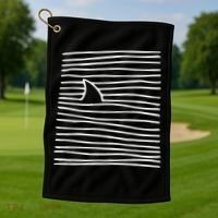 Shark Fin Shark Swimming Golf Towel thumb 1
