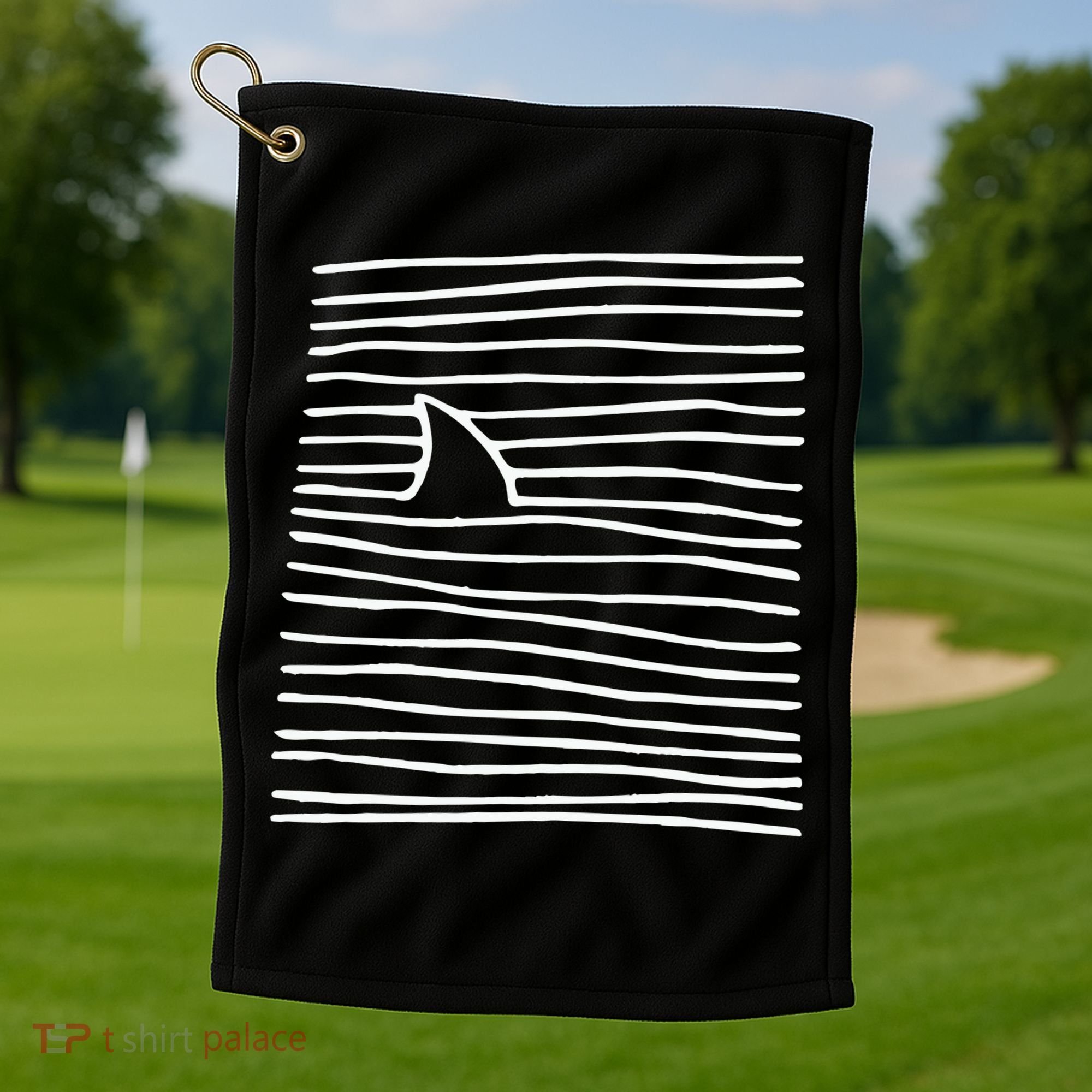 Shark Fin Shark Swimming Golf Towel